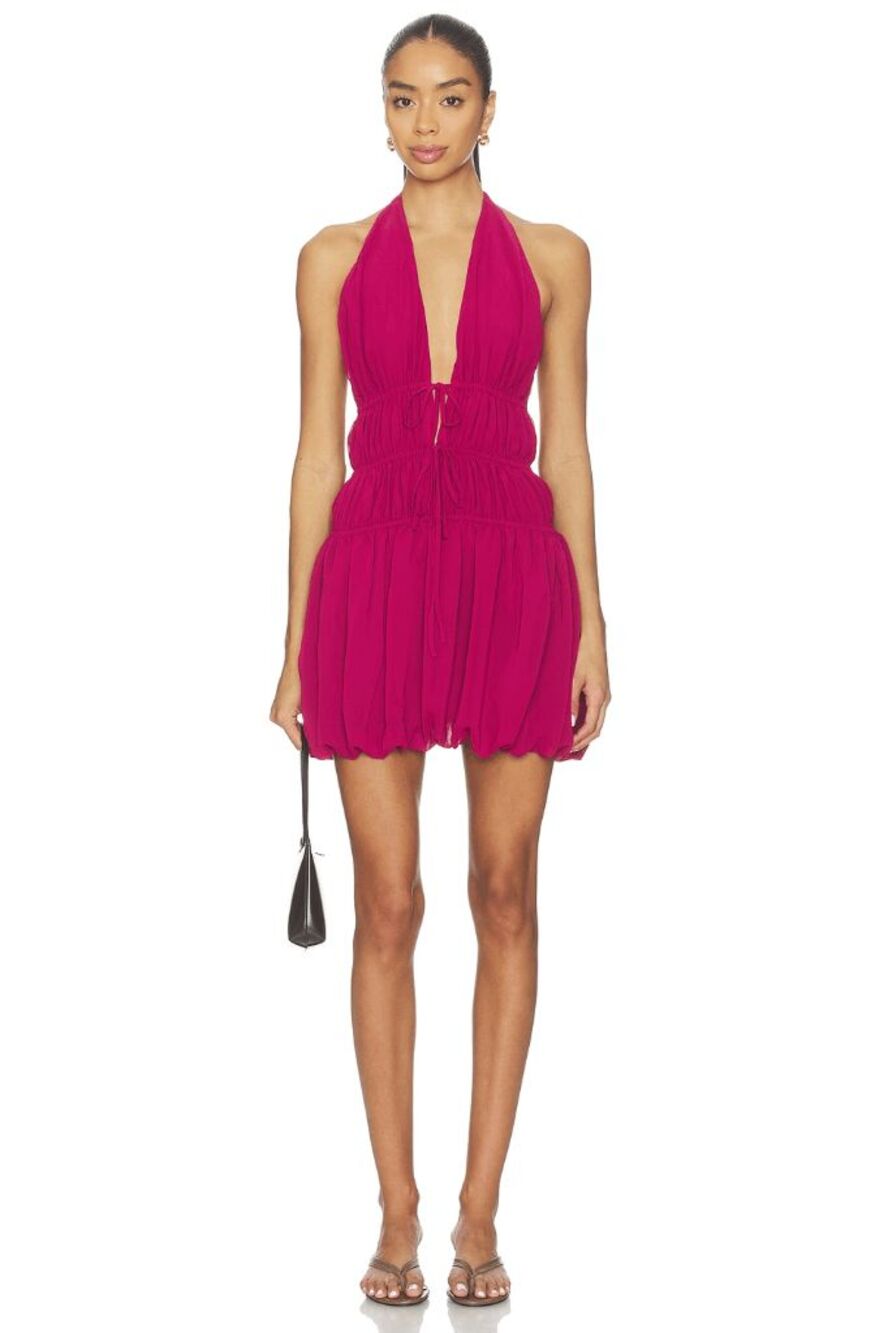 Tularosa Nina Mini Dress in Burgundy Red Size XS $248